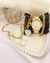Kit Com Relógio Coração Diamantado Fundo Branco