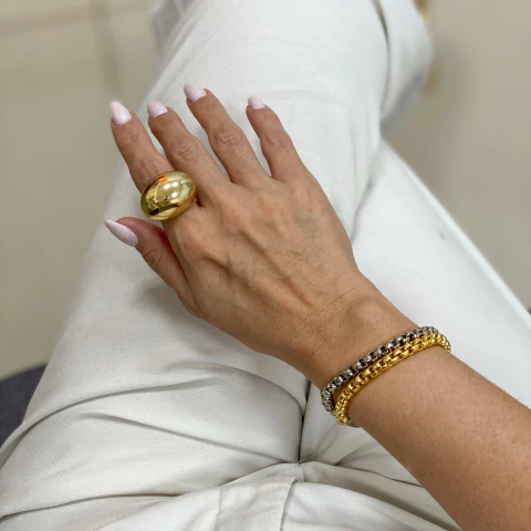 PULSEIRA ALANA BANHADA A OURO 18K E RÓDIO BRANCO