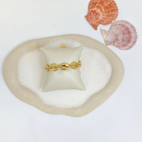 PULSEIRA BÚZIOS BANHADA A OURO 18K