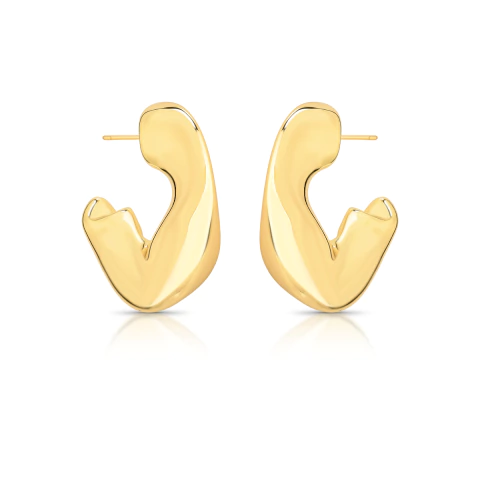 ARGOLA ORGÂNICA BANHADA A OURO 18K