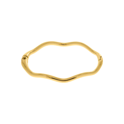 BRACELETE ONDULADO BANHADO A OURO 18K