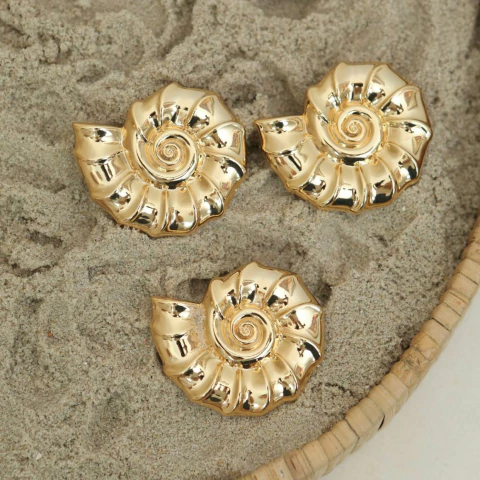 PASSADOR CARACOL BANHADO A OURO 18K