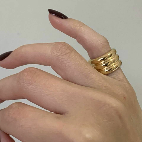 ANEL DE DEDINHO JÚLIA BANHADO A OURO 18K