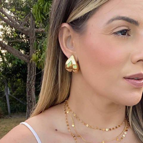 BRINCO THALITA EM ELETROFORMAÇÃO BANHADO A OURO 18K