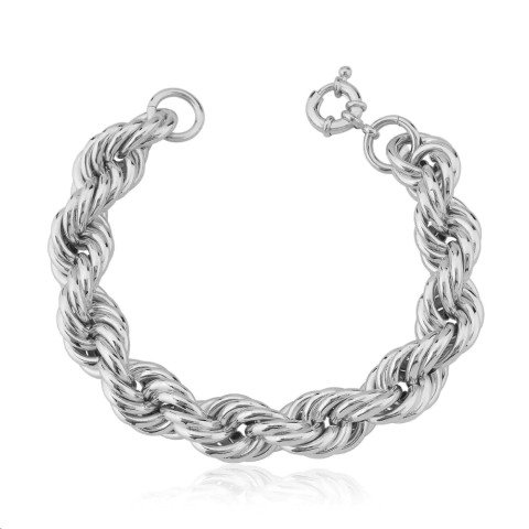 PULSEIRA SAMARA 14MM BANHADO A RÓDIO BRANCO