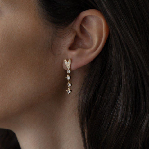 BRINCO MIRELLA COM ZIRCÔNIAS BANHADO A OURO 18K