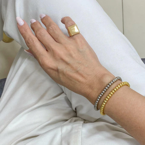 PULSEIRA MELISSA MINI BANHADA A RÓDIO BRANCO