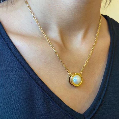 COLAR PAULA BANHADO A OURO 18K