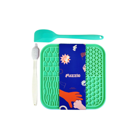 Tapete de Lamber Verde Kit Escova+Espatula Fuzzie - comprar online