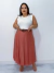 Saia Plissada plus size