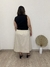 Colete textura em linho decote em V botões dourados Hope preto - Moda Plus Size - Zeona Moda