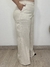 Calça pantalona textura em linho com botões dourado bege - comprar online