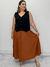 Saia plissada plus size Caramelo - comprar online
