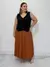 Combo Blusa Regata ribana + Saia plissada - Moda Plus Size - Zeona Moda