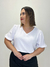 Blusa manga princesa decote v plus size duna branco na internet