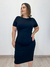 Vestido canelado Midi Maya preto