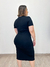 Vestido canelado Midi Maya preto - Moda Plus Size - Zeona Moda