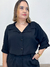 Camisa 3/4 em viscose preta