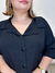 Camisa 3/4 em viscose preta - Moda Plus Size - Zeona Moda