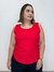 Blusa regata textura em linho Sarah com botões na lateral vermelho