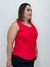 Blusa regata textura em linho Sarah com botões na lateral vermelho - comprar online