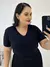 Blusa t-shirt viscolaycra gola V preto - comprar online