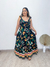 Vestido viscolinho decote em V detalhe corda busto alça babado estampado Farm - comprar online