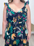 Vestido viscolinho decote em V detalhe corda busto alça babado estampado Farm - loja online