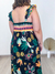 Vestido viscolinho decote em V detalhe corda busto alça babado estampado Farm - comprar online
