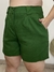 Short textura em linho drapeado com bolsos verde