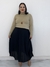 Blusa em tricô Adriana com gola alta e manga longa bege - comprar online