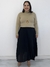 Blusa em tricô Adriana com gola alta e manga longa bege
