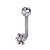 Piercing íntimo antialérgico flor pedra de zircônia natural cravejada
