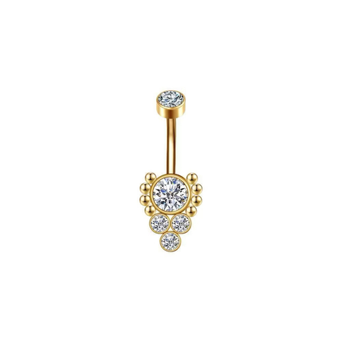 Piercing de umbigo hipoalergênico dourada stella