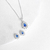 Conjunto de prata cravejado gota azul - Unique Pratas