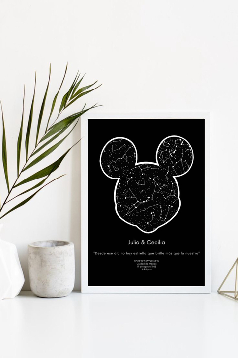 Mapa Estelar Mediano con Marco Blanco