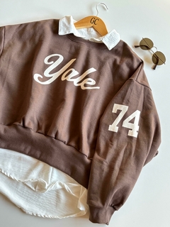 BUZO YALE CHOCOLATE CON FRISA