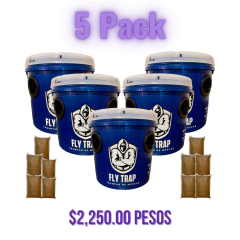 Trampas de Moscas "Cubeta Reusables" 4 lts para Ganado 5 Pzas