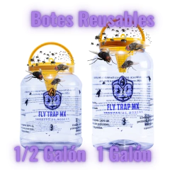 Trampas de Moscas "Bote Reusables" 1/2 Galon para Ganado 8 Pzas - Fly Trap México