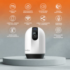 Cámara de Monitoreo 360° Inteligente WiFi Interiores, Altavoz y Micrófono, Visión Nocturna, Compatible con App móvil y Asistentes de voz - Fly Trap México