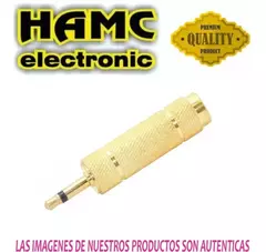 Ficha Adaptador Plug Mono A Miniplug Metalico Dorado - comprar online