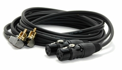 JUEGO CABLE CANON XLR HEMBRA A RCA MACHO 90 GRADOS // GOLD PREMIUM // LOW NOISE PROFESIONAL - comprar online