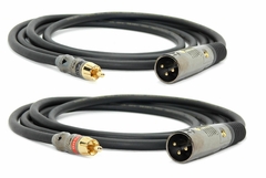 JUEGO CABLE CANON XLR MACHO A RCA MACHO GOLD PREMIUM IDEAL PARA MONITORES MODELO XLR RCA ATH