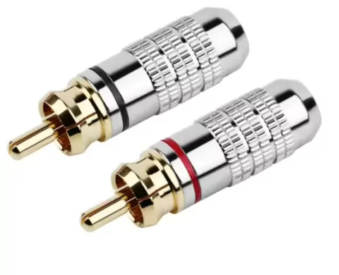Juego Conector RCA Macho Chapado en Oro