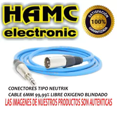 Cable Trs A Canon Macho 99,99% LIBRE OXIGENO Tipo Neutrik Hamc X 1 MTS - tienda online