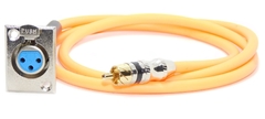 CABLE CANON XLR HEMBRA CHASIS A RCA PLATEADO LINEA NEGRA GOLD PREMIUM NARANJA FLUOR