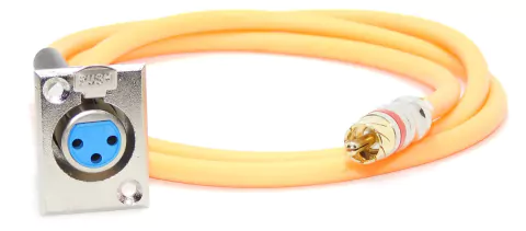 CABLE CANON XLR HEMBRA CHASIS A RCA PLATEADO LINEA ROJA GOLD PREMIUM NARANJA FLUOR