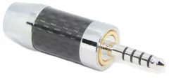 Conector de Audio de fibra de carbono chapado en rodio 4,4mm para Cable de 9mm de diámetro