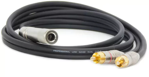 CABLE ADAPTADOR TRS/PLUG HEMBRA ESTEREO A DOR RCA MACHO PREMIUM