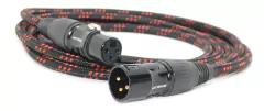 Cable Canon Xlr Balanceado Macho Hembra LOW NOISE BLINDADO 99,99% Libre Oxigeno Textil Black Red - comprar online